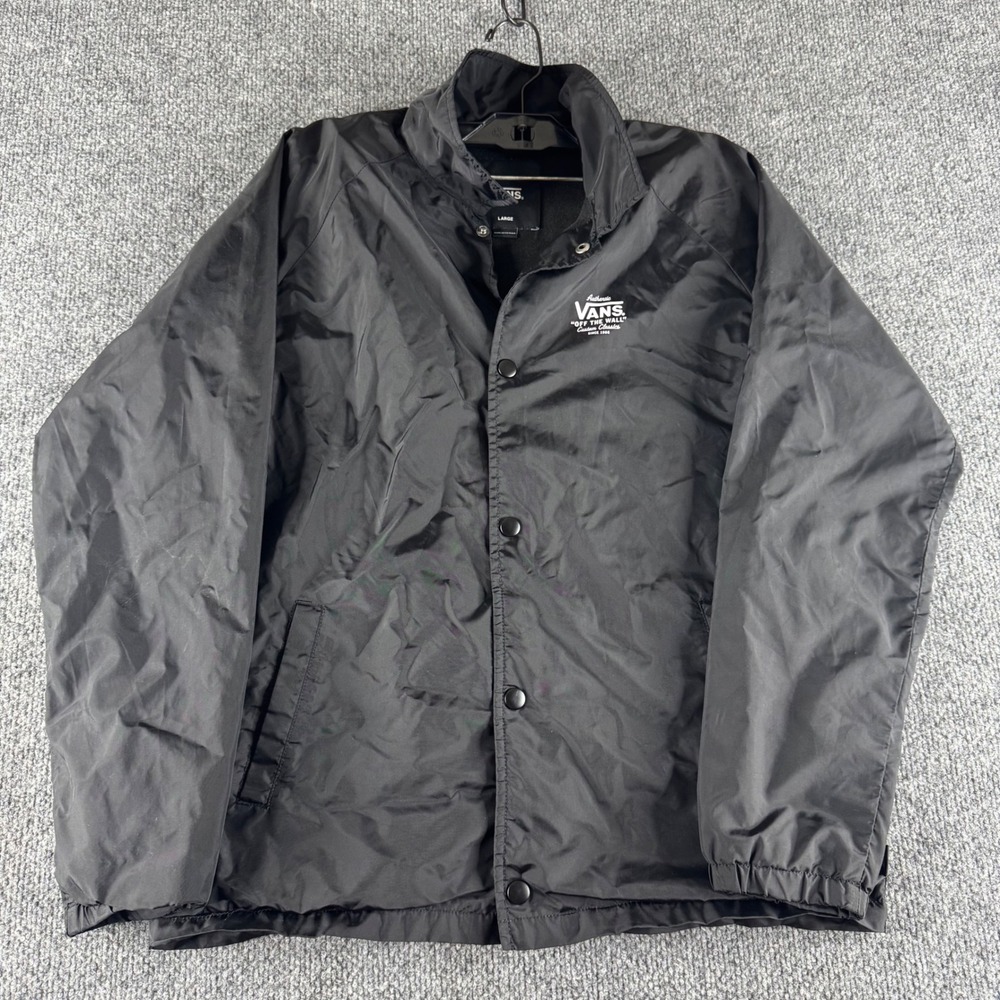 Vans Off The Wall Custom Classics Kids Large Black Coach Jacket Windbreaker